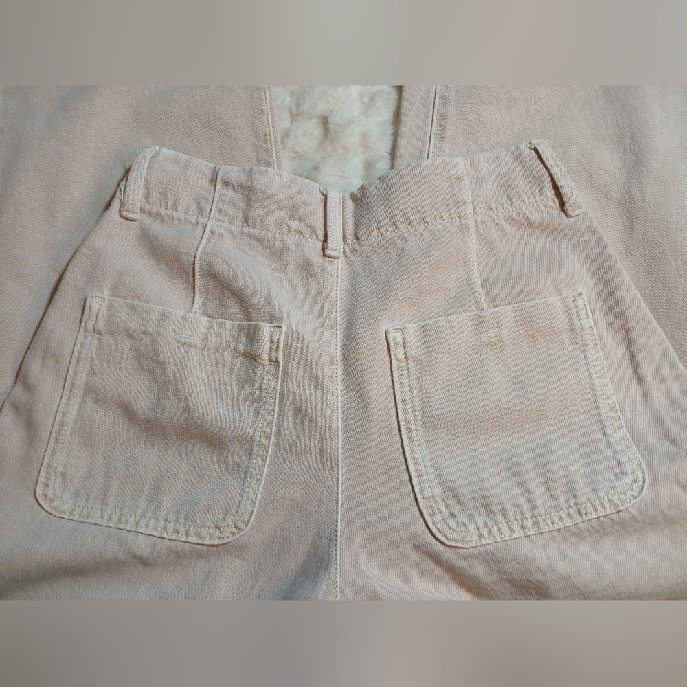 Zara Womens Size 4 Wide Leg Jeans Dusty Pink High Rise Denim Pants - Picture 4 of 9
